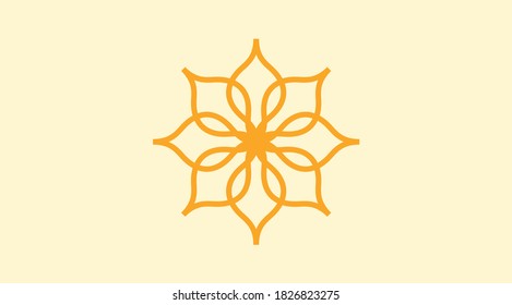Yellow pattern vector icon. Vector line pattern