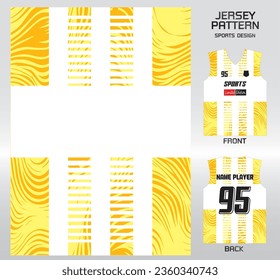 Yellow pattern in a white grid pattern design, illustration, textile background for sports t-shirt, football jersey shirt mockup for football club. consistent front view