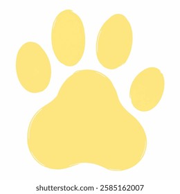 A Yellow Paw Print, Symbolizing Animals and Playful Energy A bold yellow paw print, representing pets, wildlife, and playful energy.