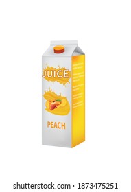 Plantilla de jugo de melocotón amarillo, vector
