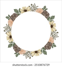 yellow and peach watercolor floral wreath