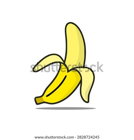 a yellow pealed banana in vector 
