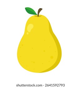 Yellow pear cartoon. Cute fruit illustration. Healthy and delicious food. Can be used for  wallpaper, kitchen decoration and sticker