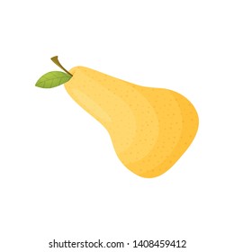 Yellow pear closeup. Vector illustration on white background.