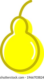 Yellow pear, icon illustration, vector on white background