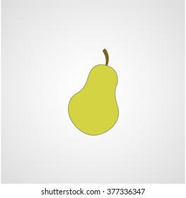 Yellow Pear icon (vector) fruit