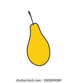 Yellow pear icon vector illustration on white background