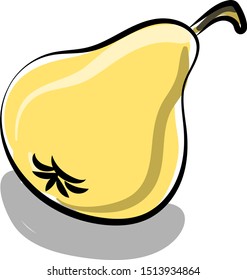 Gelbe Birne, Vektorgrafik auf weißem Hintergrund.