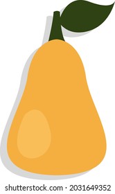 Yellow pear, illustration vector, on a white background.