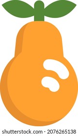 Yellow pear, illustration, vector, on a white background.