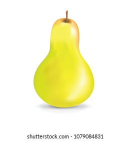 yellow pear isolated on a white background