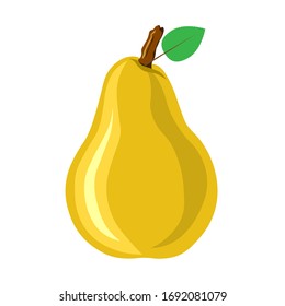 pera amarilla sobre fondo blanco