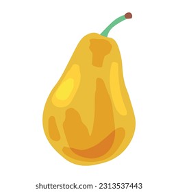 pera amarilla sobre fondo blanco