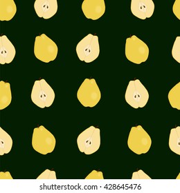 Yellow pear seamless pattern, background