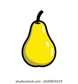 Yellow pear stands isolated simple background detail