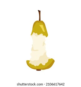 Yellow pear stub icon. Healthy fruits. Sweet food for diet. Vector flat illustration