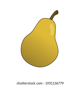 a yellow pear vector icon