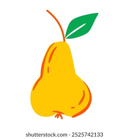 Yellow pear. Vector illustration flat