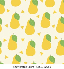 Yellow Pears seamless pattern vector