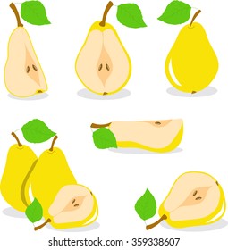 Yellow pears vector illustration on a transparent background