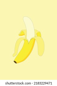 The Yellow Peeled Banana Illustration