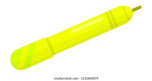 Yellow pen icon. Cartoon kid writing tool