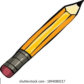 Yellow pen, illustration, vector on a white background.