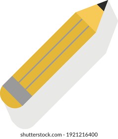 Yellow pen, illustration, vector on white background.