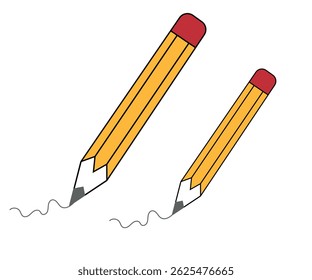Yellow Pencil Drawing Icon Vector Illustration