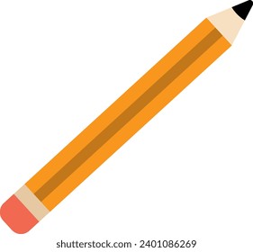 yellow pencil, flat icon with a world education theme