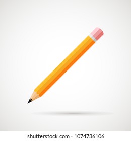 yellow pencil flat vector icon