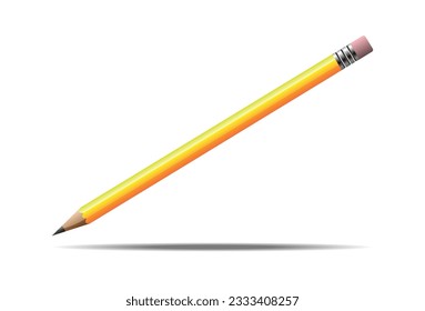 Yellow pencil graphite icon isolated on white
