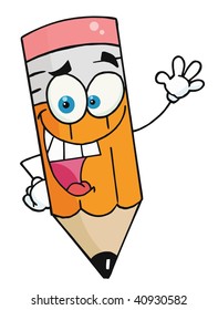 Yellow Pencil Guy Waving