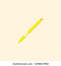 yellow pencil icon in flat style isolated. Vector Symbol illustration.