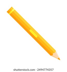 Yellow pencil icon. Flat vector illustration isolated on white background. Art and creativity concept. Perfect for educational materials