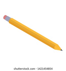 Yellow pencil icon. Isometric of yellow pencil vector icon for web design isolated on white background