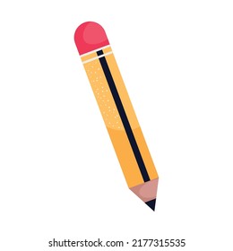 Yellow Pencil Icon On White Background