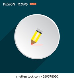 yellow pencil. icon. vector design