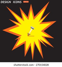 yellow pencil. icon. vector design