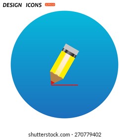 yellow pencil. icon. vector design
