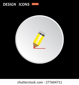 yellow pencil. icon. vector design