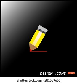 yellow pencil. icon. vector design