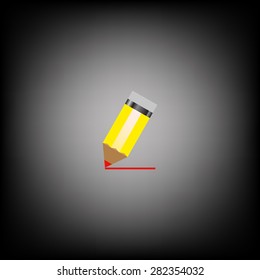 yellow pencil. icon. vector design