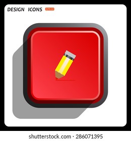 yellow pencil. icon. vector design