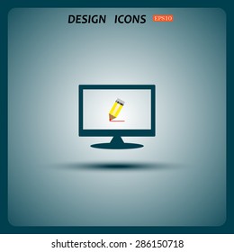 yellow pencil. icon. vector design