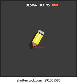 yellow pencil. icon. vector design