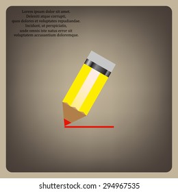 yellow pencil. icon. vector design