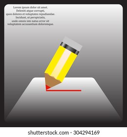yellow pencil. icon. vector design