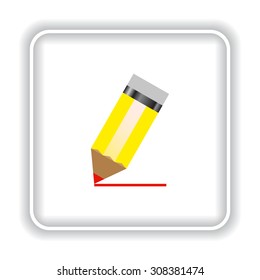 yellow pencil. icon. vector design