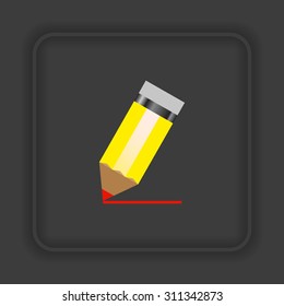 yellow pencil. icon. vector design